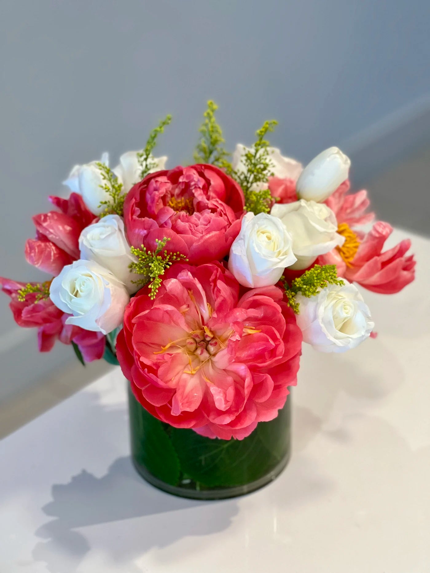 Peonies And White Roses