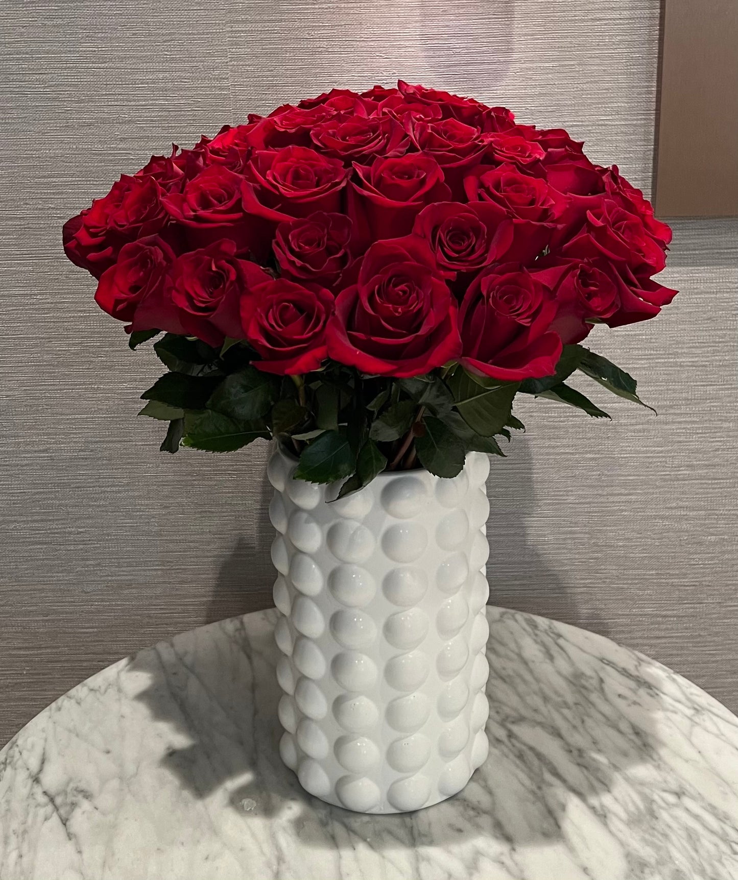 50 Red Premium Roses in Vase