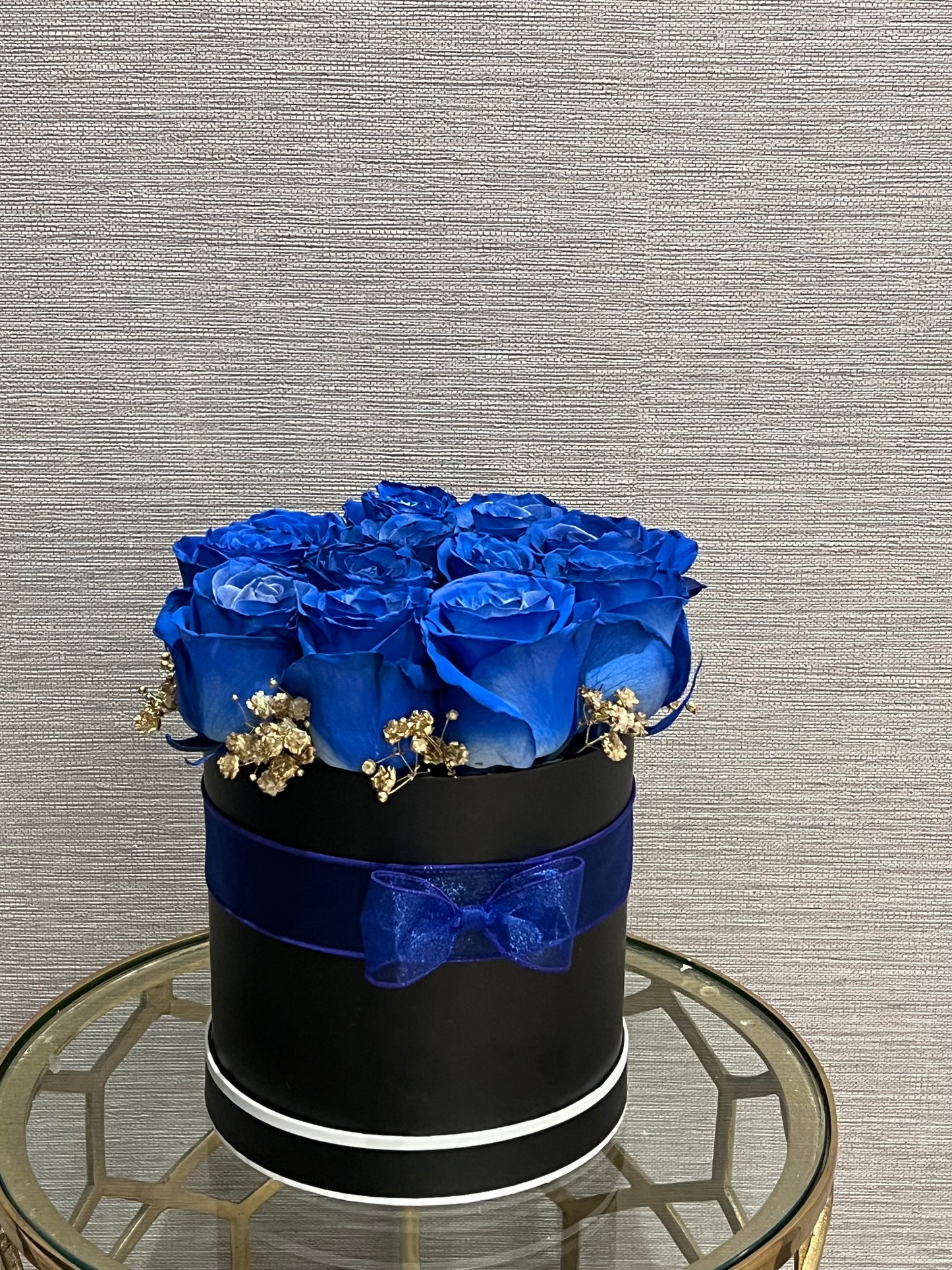 Blue Roses Box with Ferrero