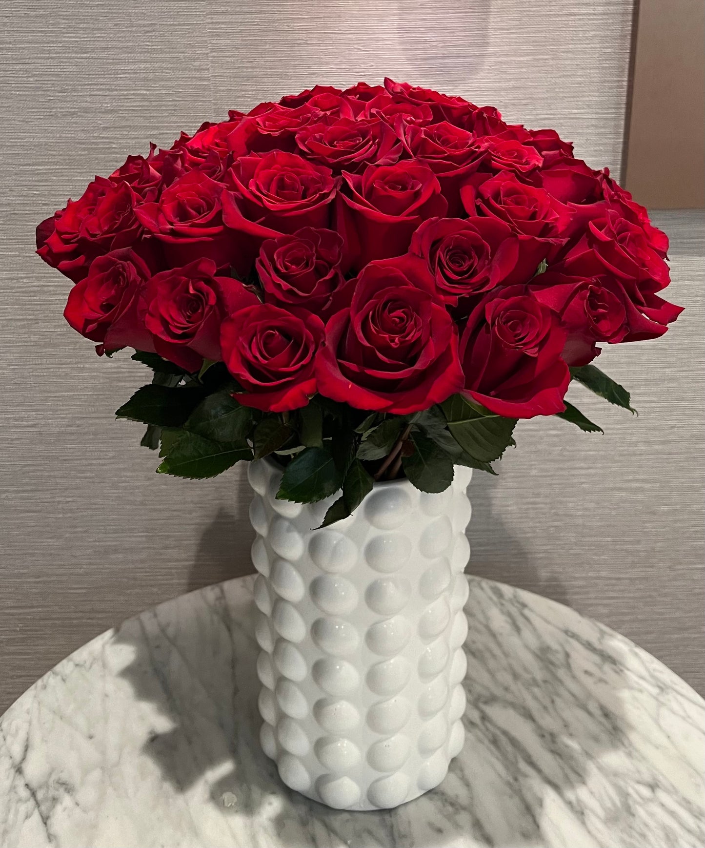 50 Red Premium Roses in Vase