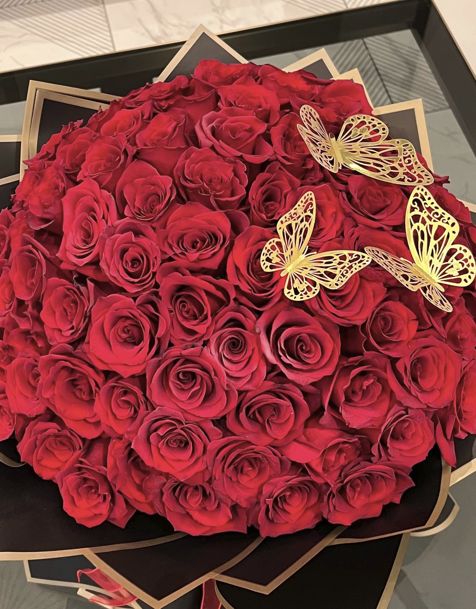 100 Red Premium Roses – Heaven Flowers Miami
