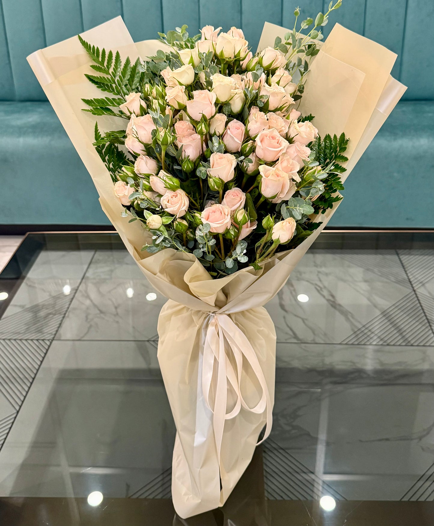 Pink Spray in Cream Bouquet