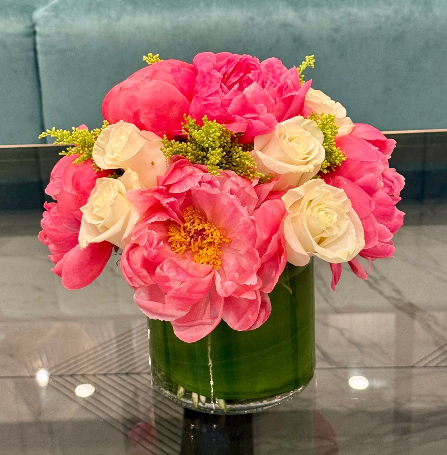 Peonies And White Roses