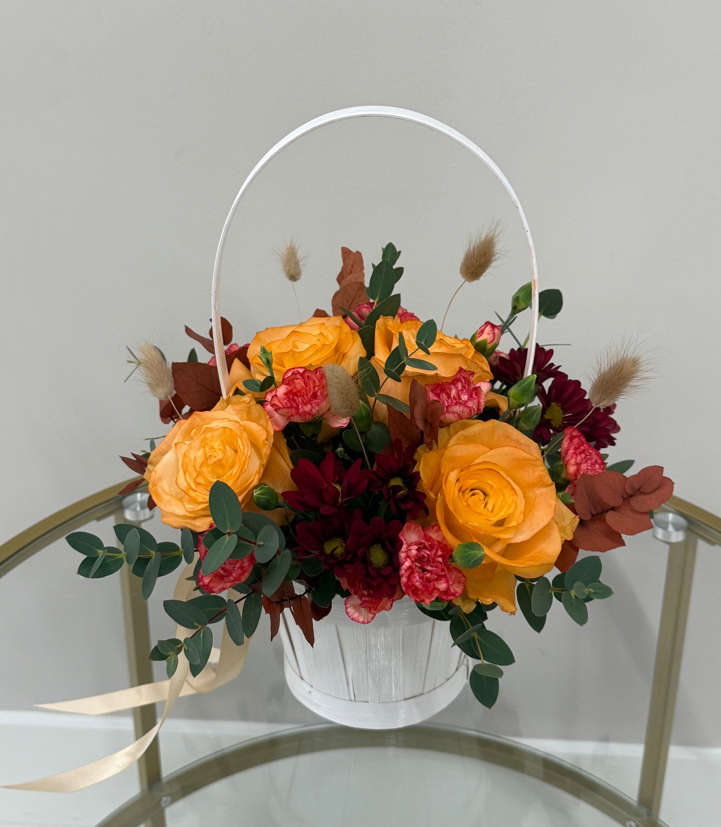 Harvest Glow Basket Arrangement