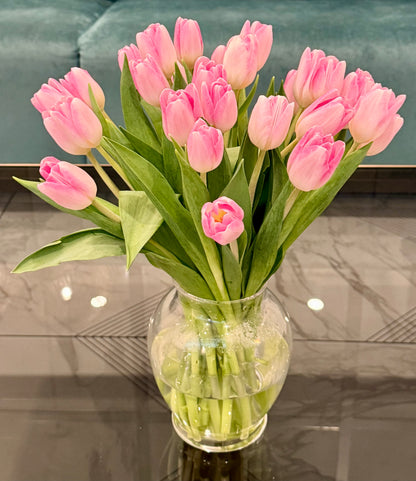 Pink Serenity – 30 Tulips Arrangement