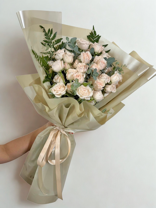 Pink Spray in Cream Bouquet