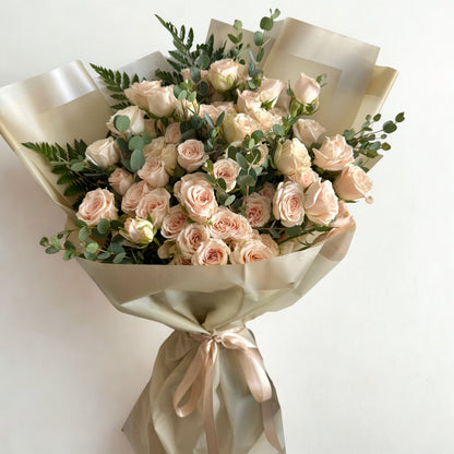 Pink Spray in Cream Bouquet