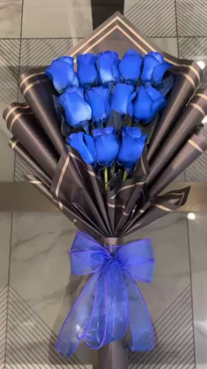 Father's Day 1 Dozen Natural Blue Roses