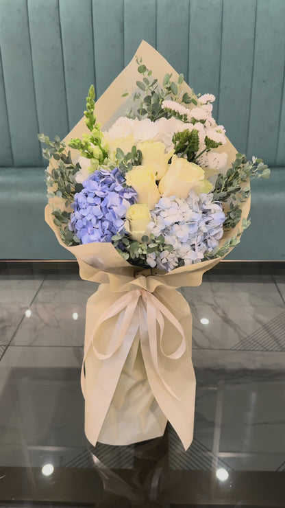 Blue white bouquet