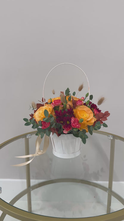 Harvest Glow Basket Arrangement